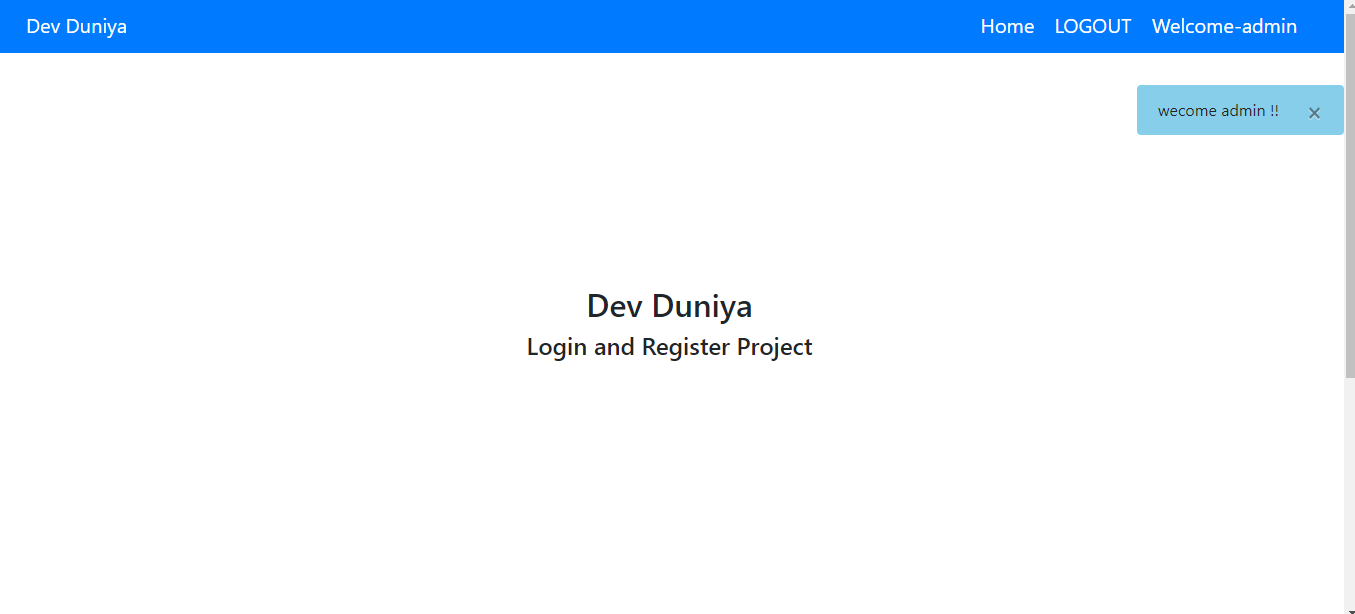 Home Page After login