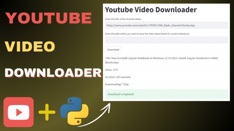 Youtube Video Downloader Using Python & Streamlit For Beginners With ...